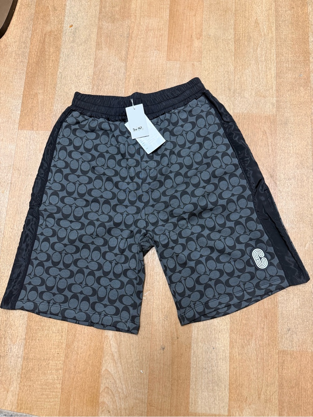 Coach Gray & Black Signature Athletic Shorts